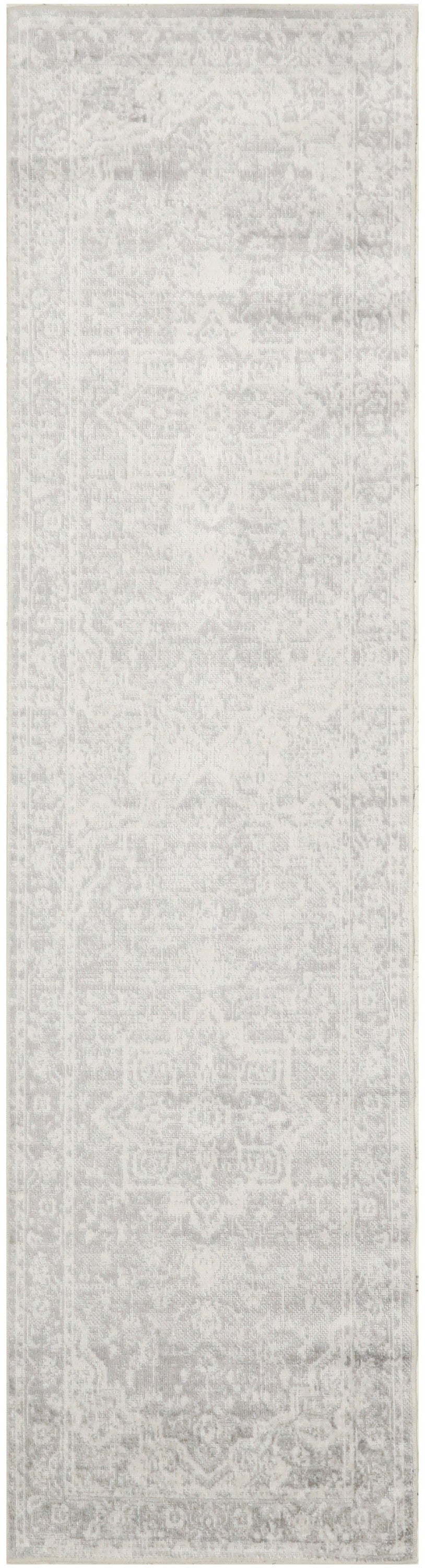 Nourison Astra Machine Washable 2' x 6' Grey Vintage Indoor Rug