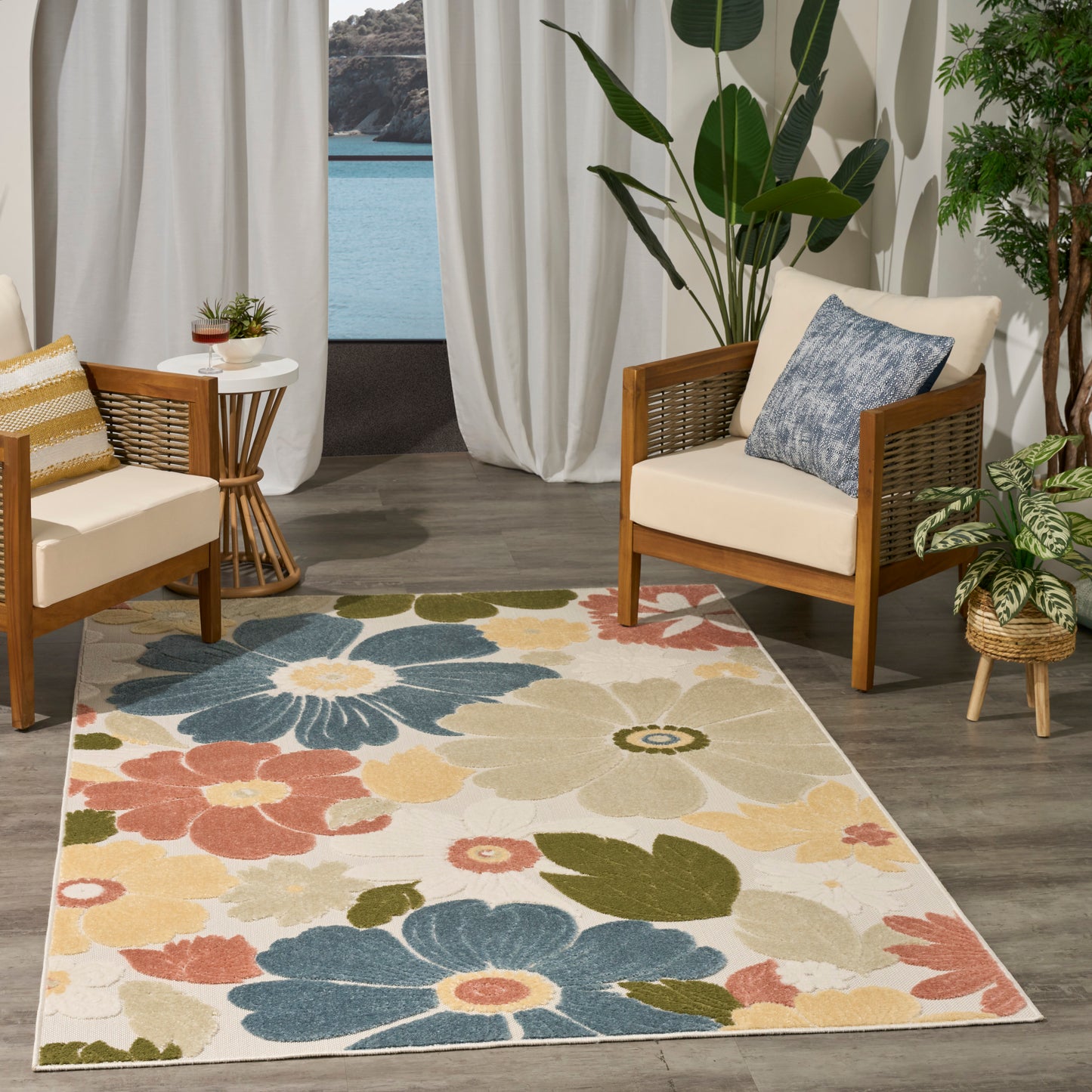 Nourison Aloha 3'6" x 5'6" Multicolor Modern Rug