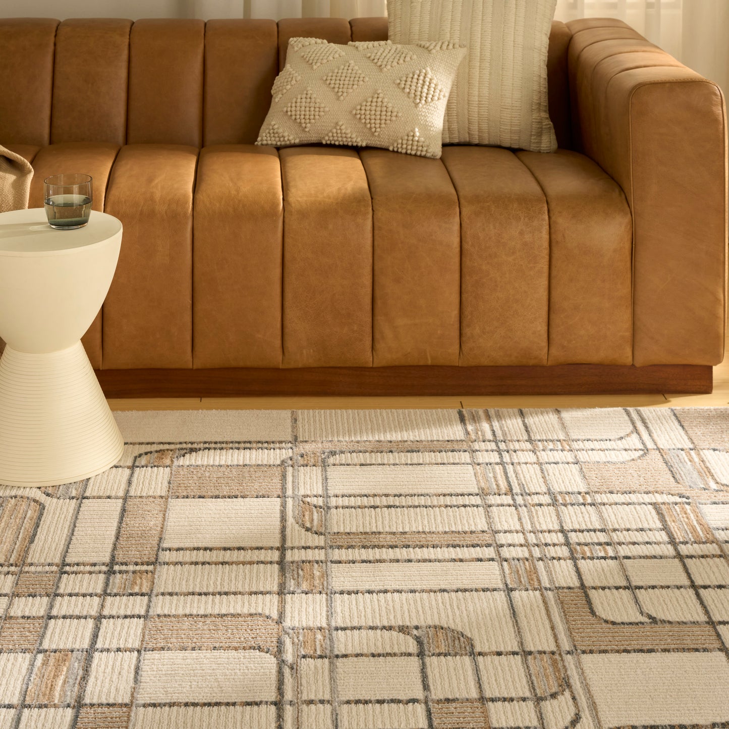 Nourison Nordic 4' x 6' Ivory Multicolor Mid-Century Modern Indoor Rug