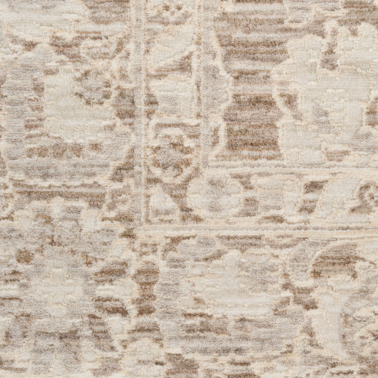 Nourison Shadows 2'2" x 12' Ivory Mocha Vintage Indoor Rug