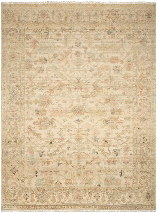 Nourison Heritage Vine 9' x 12' Beige Vintage Indoor Rug