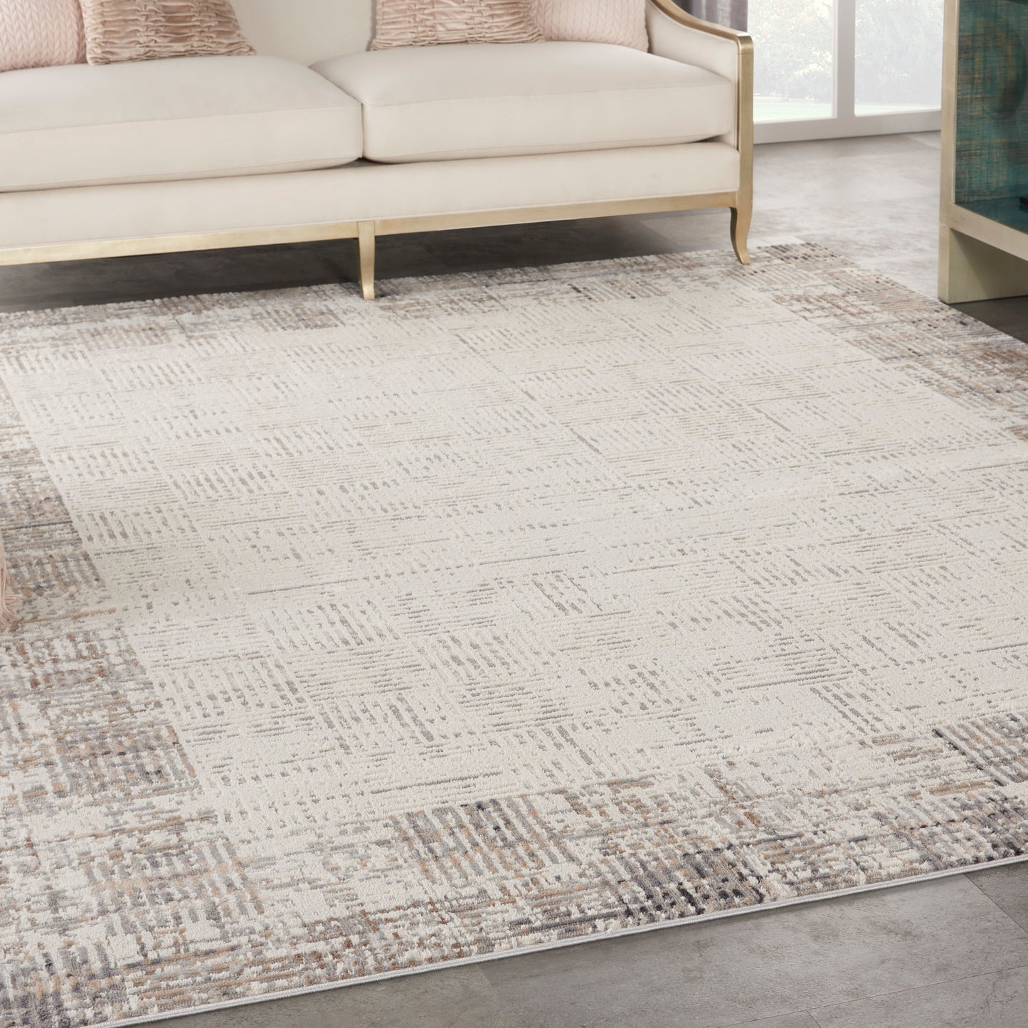 Nourison Elation 9' x 12' Ivory Grey Modern Indoor Rug