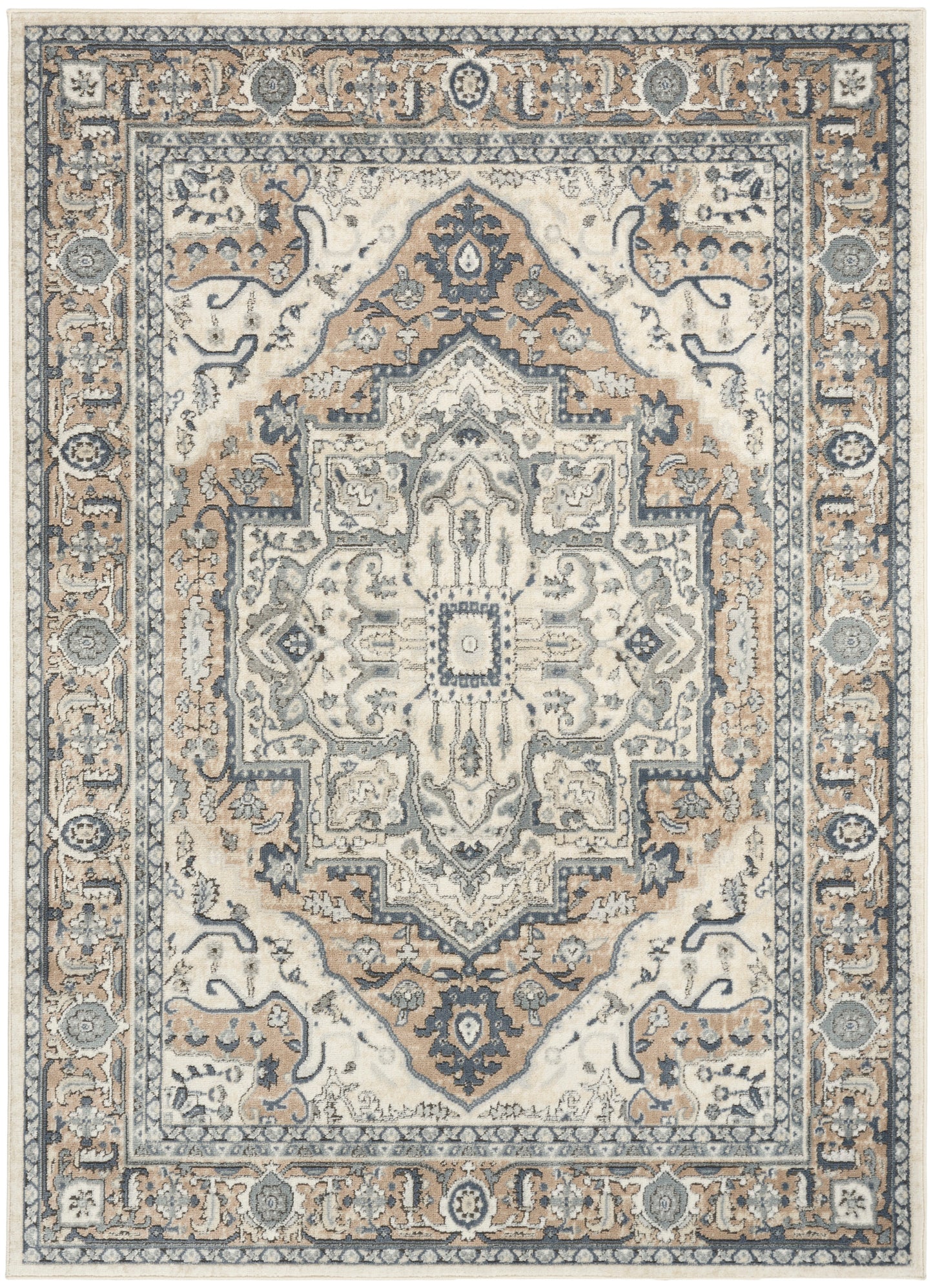 Nourison Quarry 5'3" x 7'3" Ivory Taupe Vintage Indoor Rug