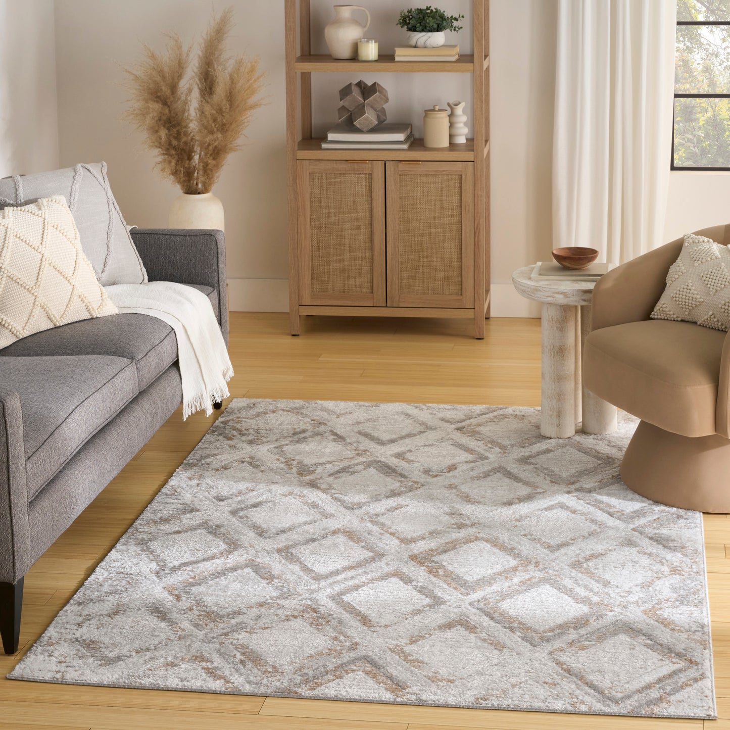 Nourison Dekor 5'3" x 7' Grey Modern Indoor Rug