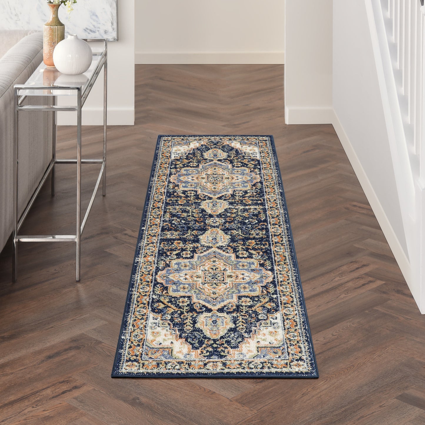 Nourison Nourison Essentials Persian 2'2" x 14 Navy Vintage Rug