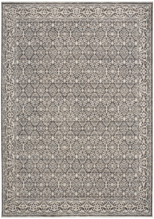 Nourison Shadows 5'3" x 7'3" Charcoal Ivory Vintage Indoor Rug