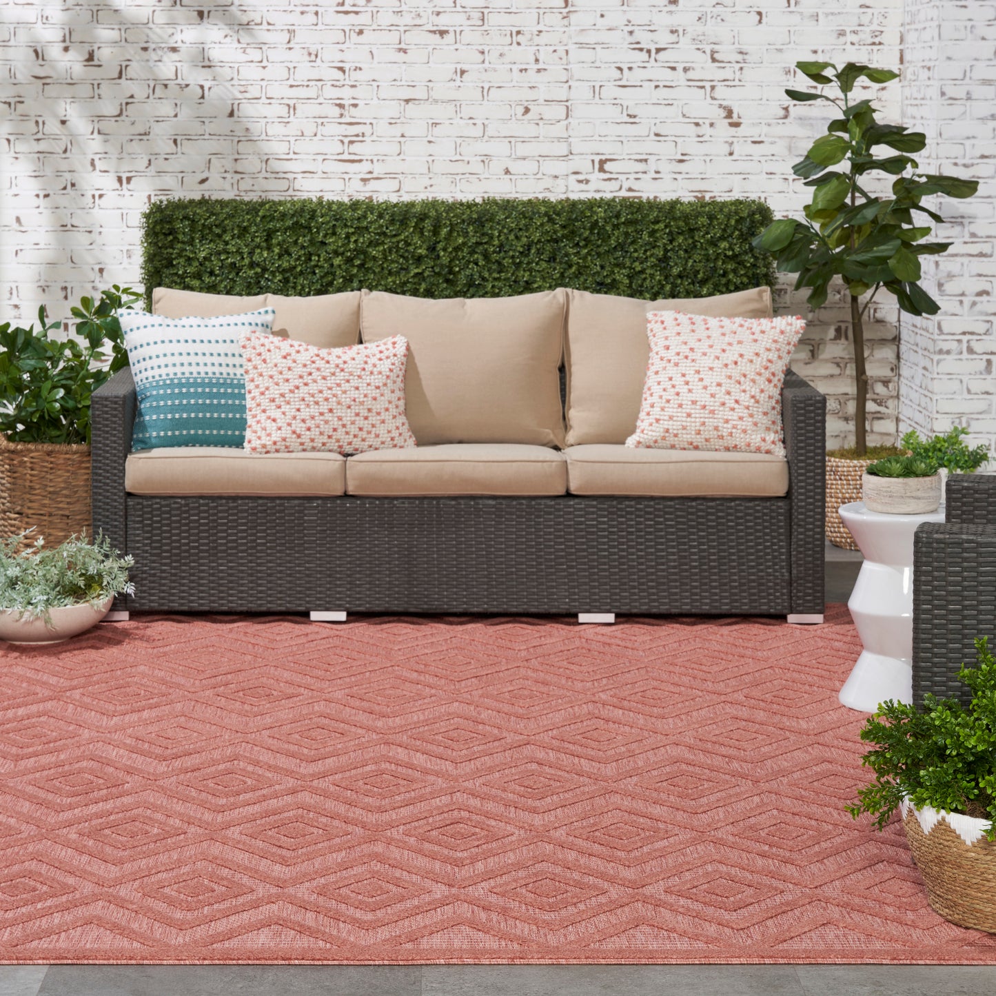 Nourison Versatile 9' x 12' Coral Orange Modern Rug