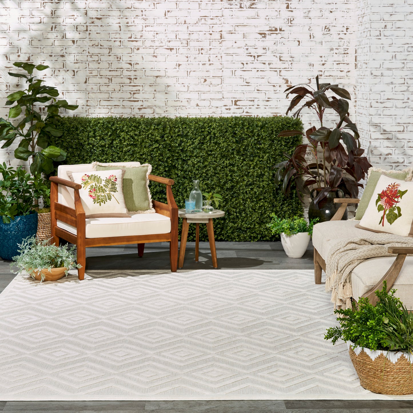 Nourison Versatile 9' x 12' Ivory White Modern Rug