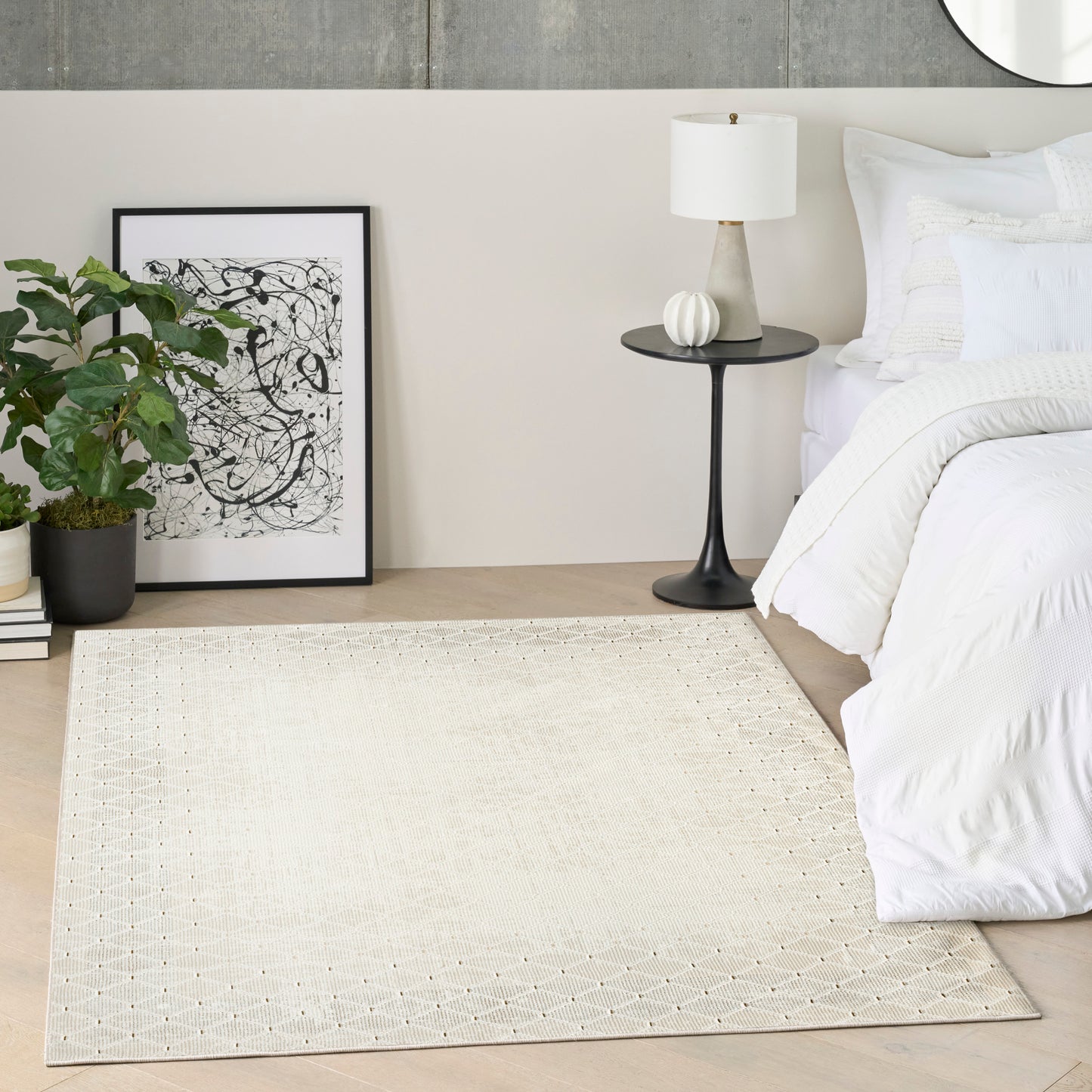 DKNY Grand Street 5'3" x 7'3" Ivory Modern Indoor Rug