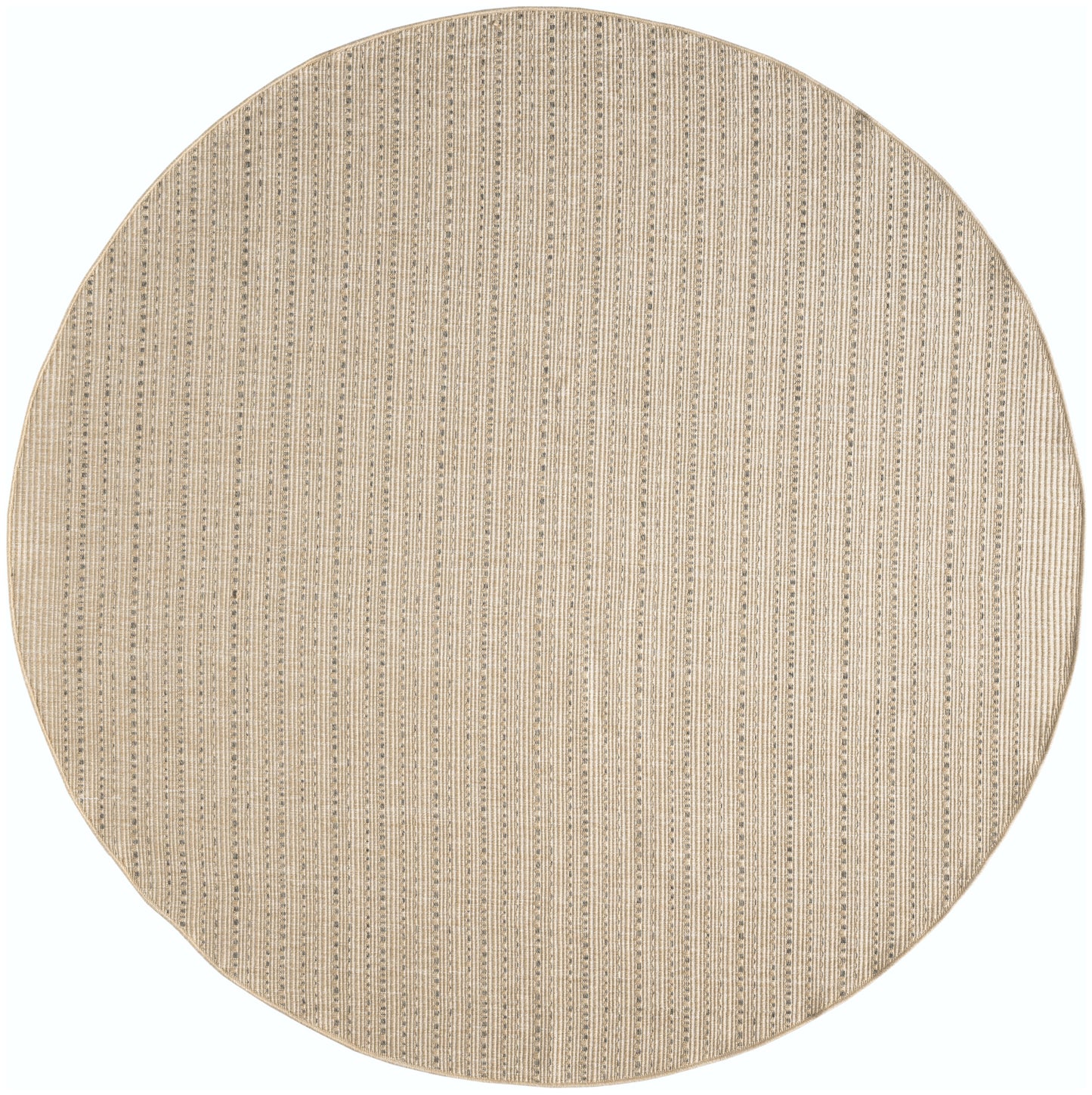 Nourison Tulum 8' x Round Taupe Outdoor Rug