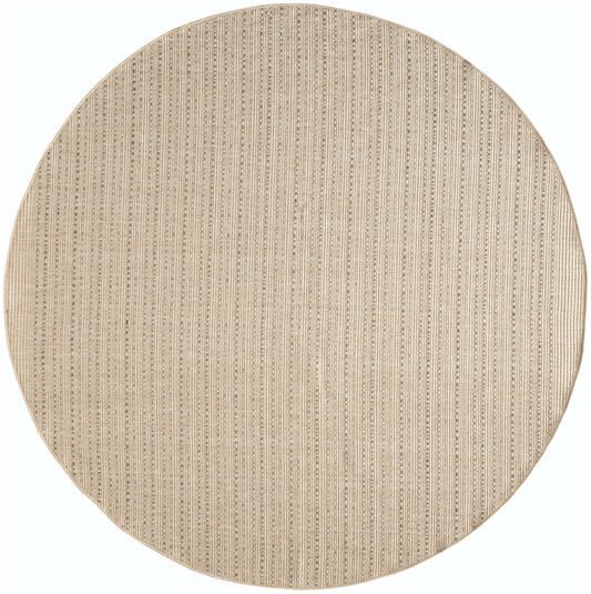 Nourison Tulum 8' x Round Taupe Outdoor Rug
