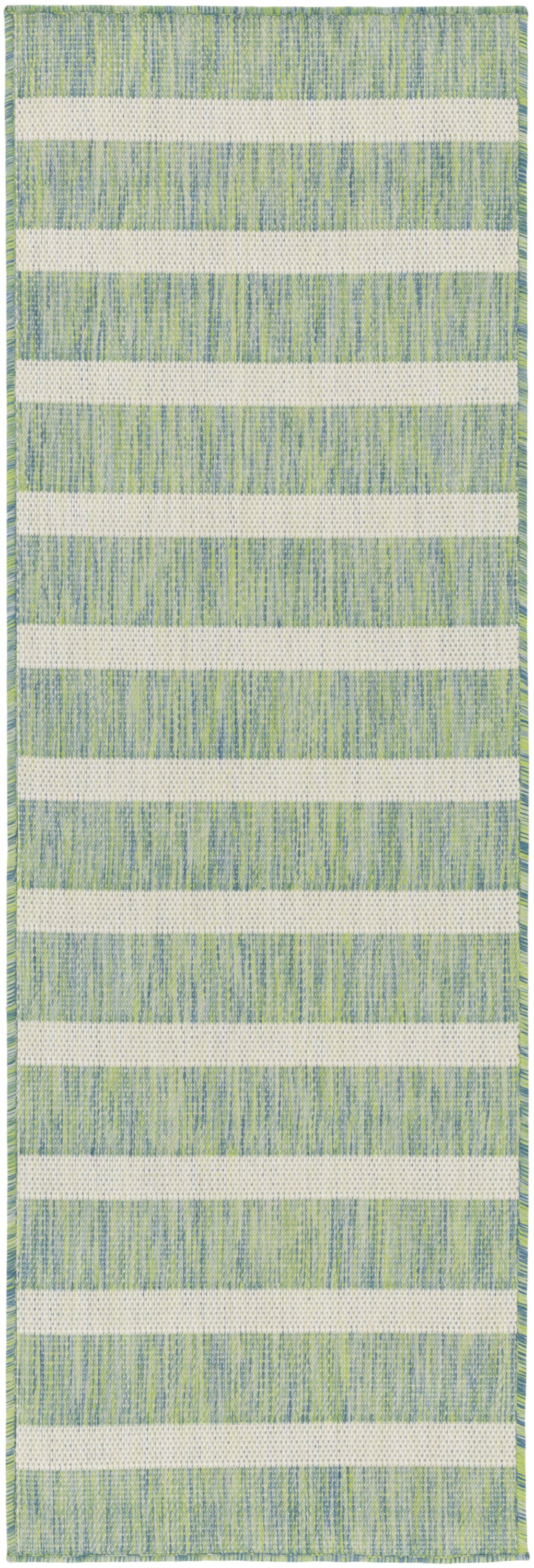 Nourison Positano 2'2" x 8' Blue Green Ivory Modern Rug