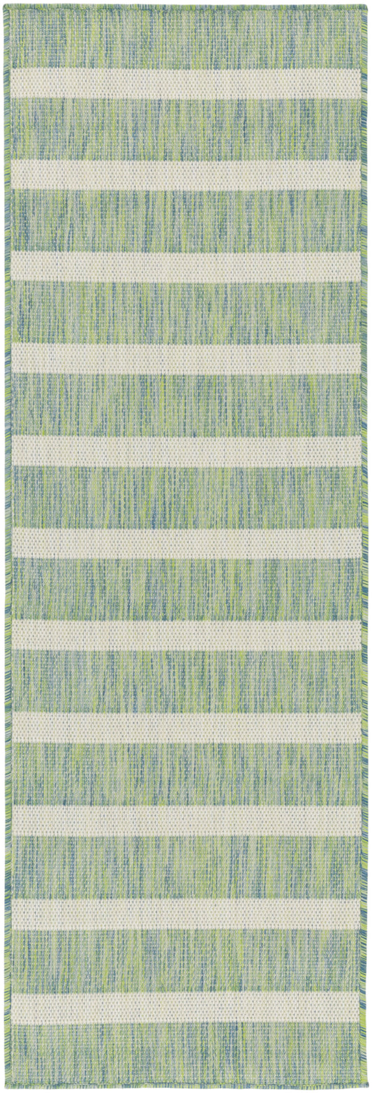 Nourison Positano 2'2" x 8' Blue Green Ivory Modern Rug