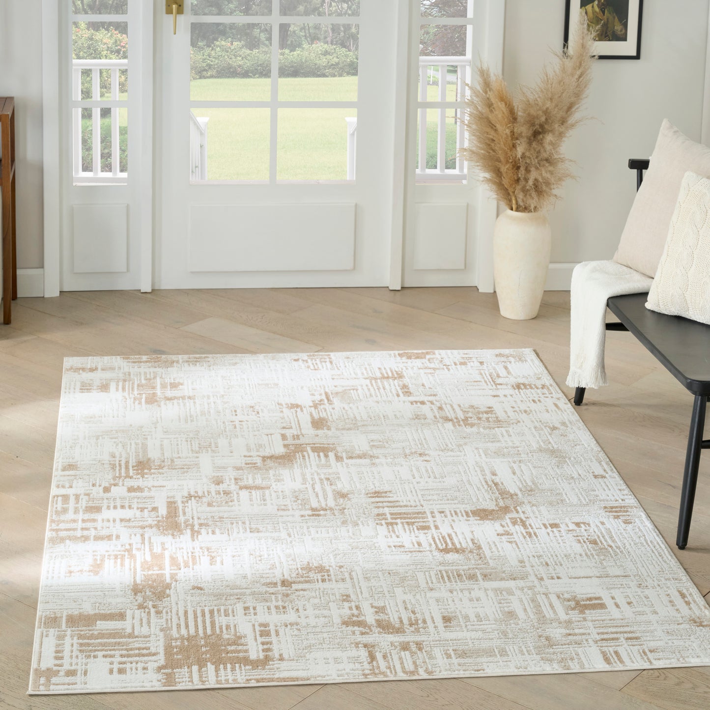 Nourison Dekor 4' x 6' Ivory Taupe Modern Indoor Rug