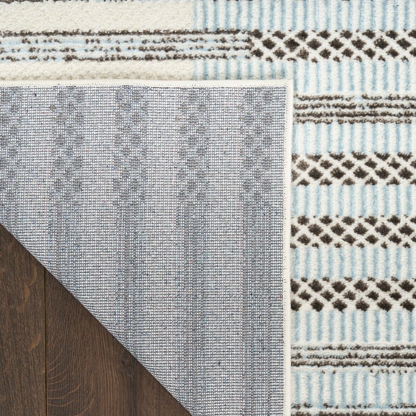 Nourison Nordic 5' x 7' Ivory Blue Modern Indoor Rug