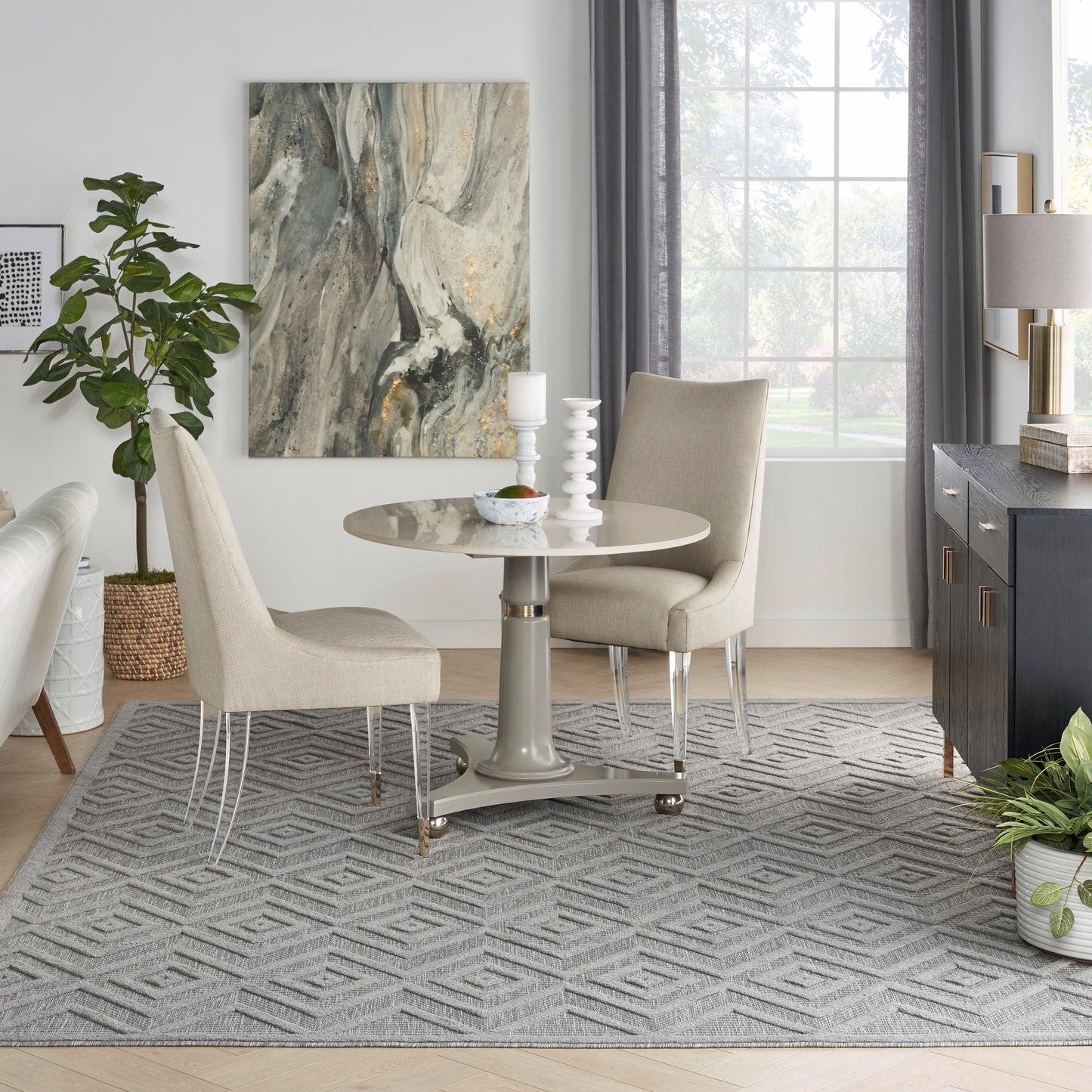 Nourison Versatile 9' x 12' Silver Grey Modern Rug