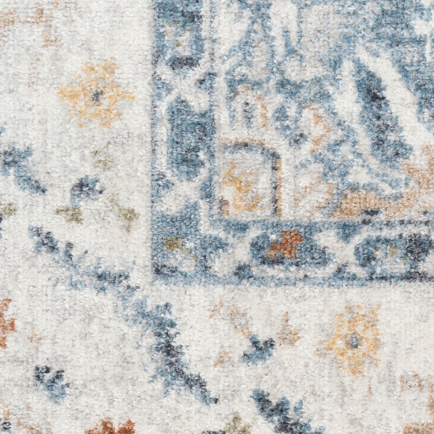 Nourison Astra Machine Washable 2' x 6' Blue Vintage Indoor Rug