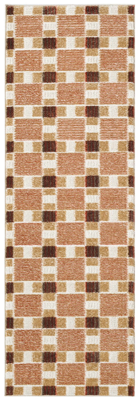 Nourison Nordic 2' x 6' Rust Modern Indoor Rug