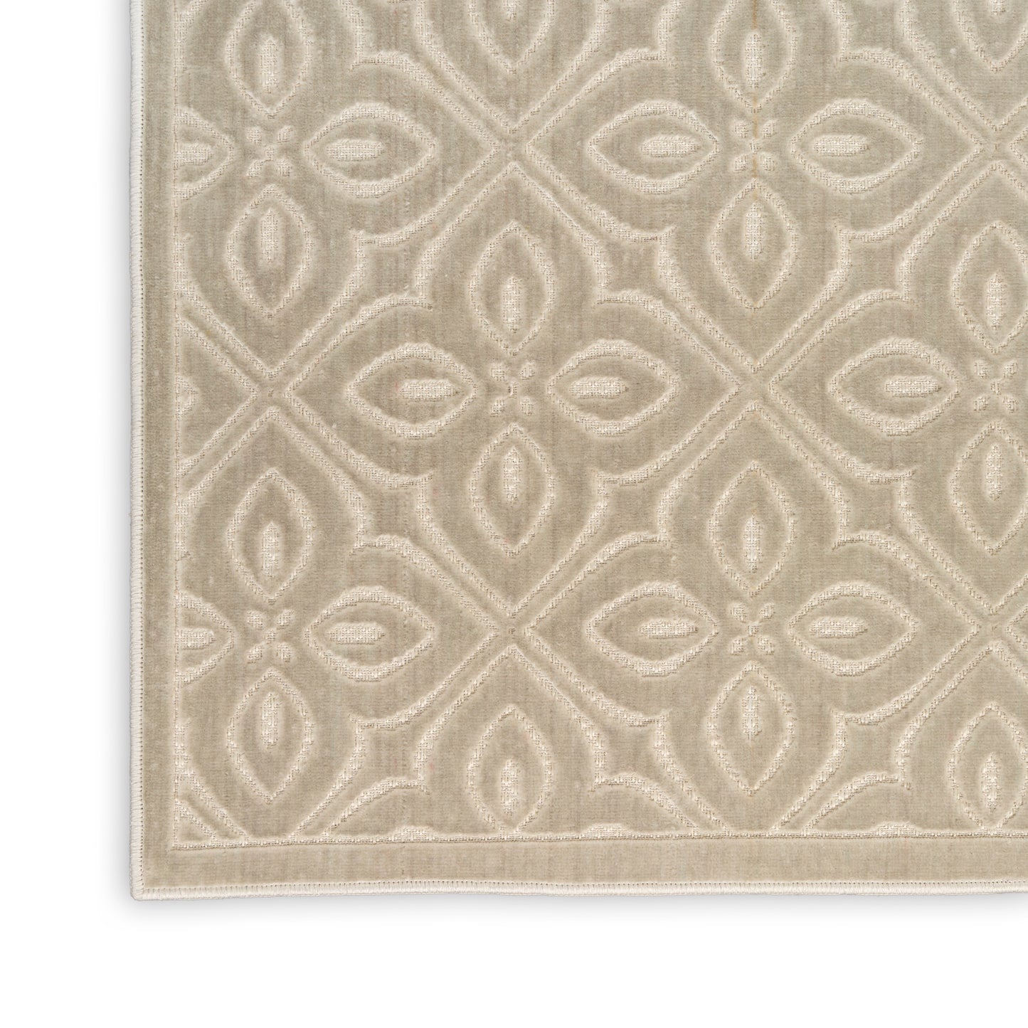 Nourison Washable Charm 4' x 6' Silver Ivory Contemporary Indoor Rug