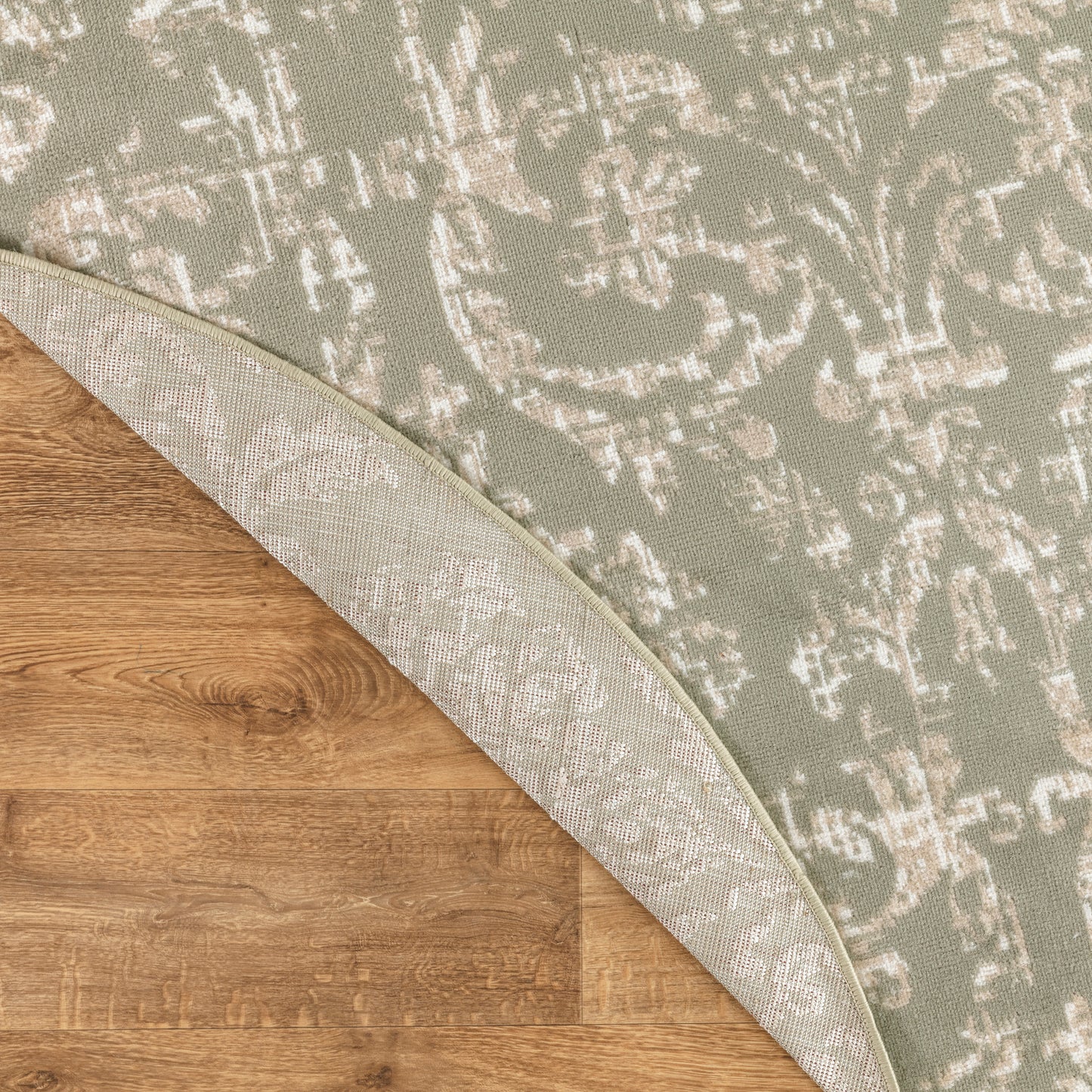 Nourison Jubilant 5'3" x Round Olive Vintage Indoor Rug