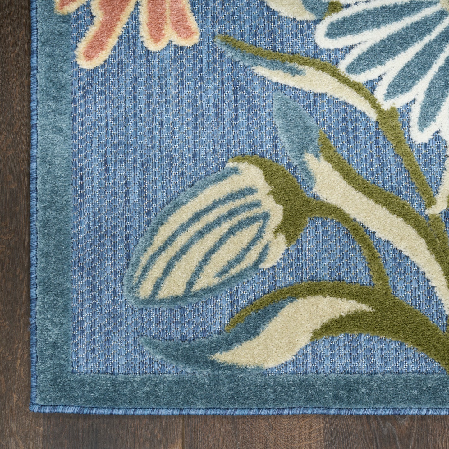 Nourison Aloha 5'3" x 7'5" Blue Sage Outdoor Rug