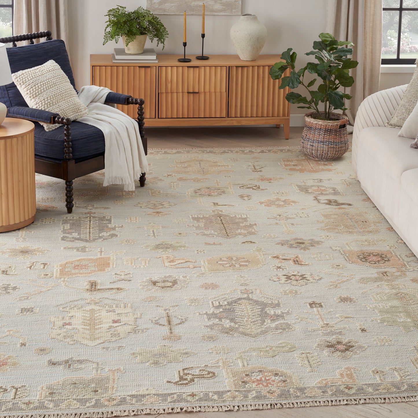 Nourison Whispers 10' x 14' Light Blue Vintage Indoor Rug