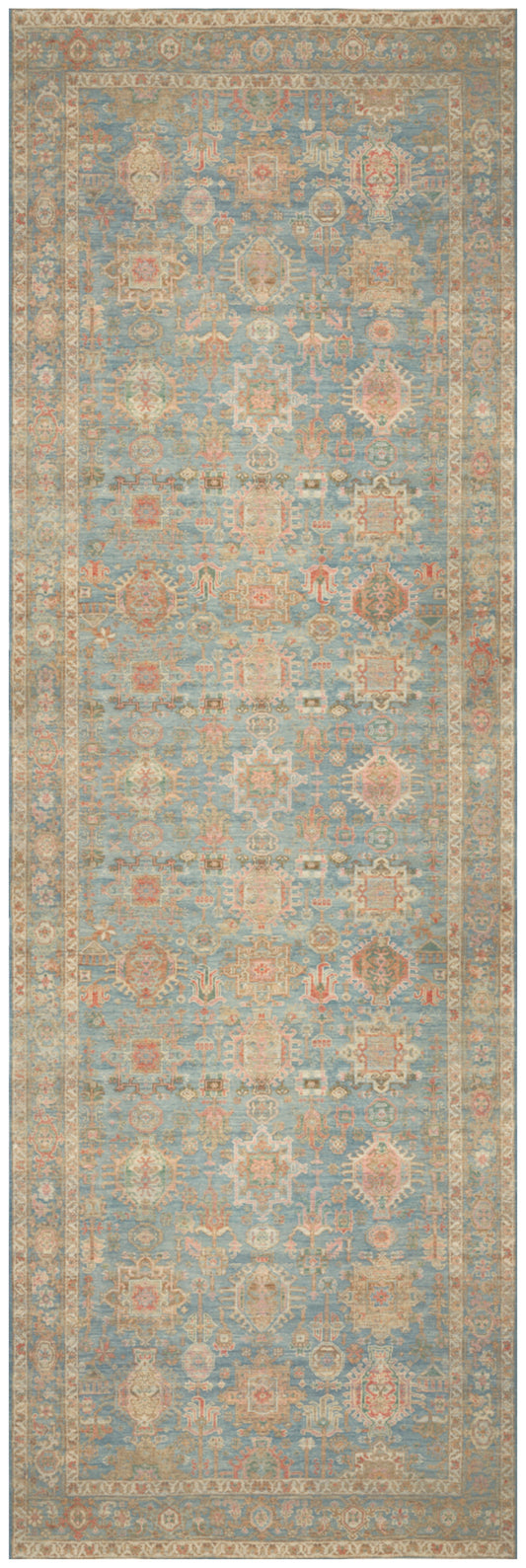 Nourison Vintage Washables 2' x 6' Navy Multicolor Vintage Indoor Rug