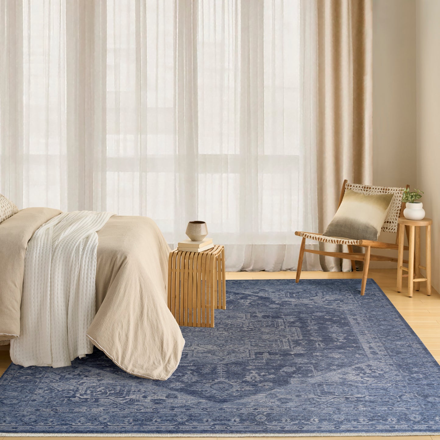 DKNY Pure Shades 9' x 12' Blue Vintage Indoor Rug