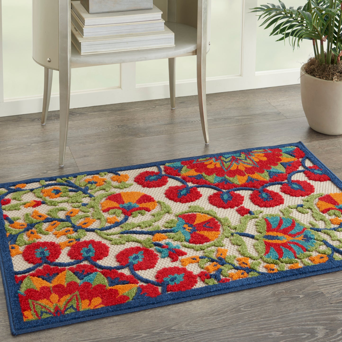 Nourison Aloha 2' x 3' Red Multicolor Transitional Rug