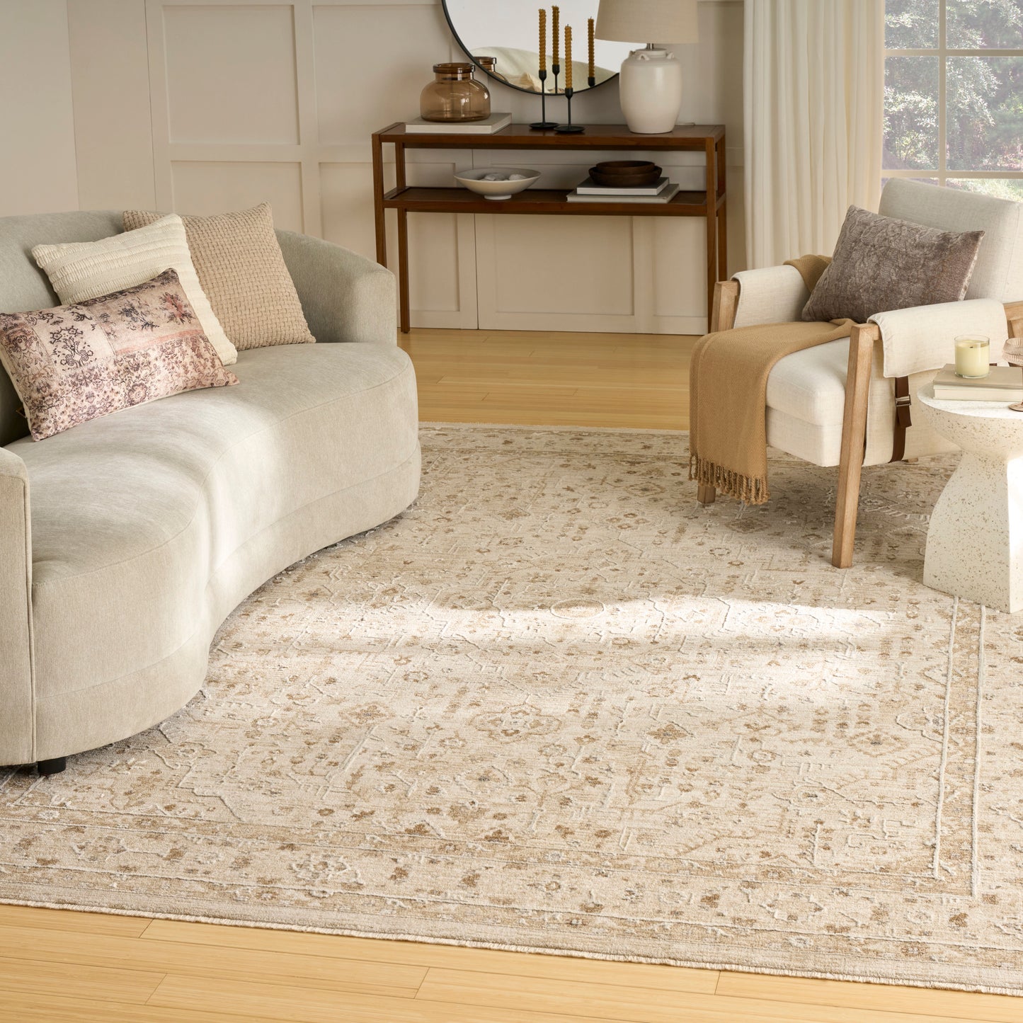 Nourison Retreat 9'6" x 13'2" Beige Vintage Indoor Rug