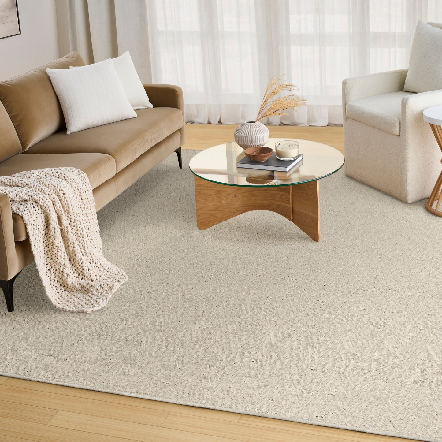 DKNY Pure Purl 8'6" x 11'6" Ivory Modern Indoor Rug