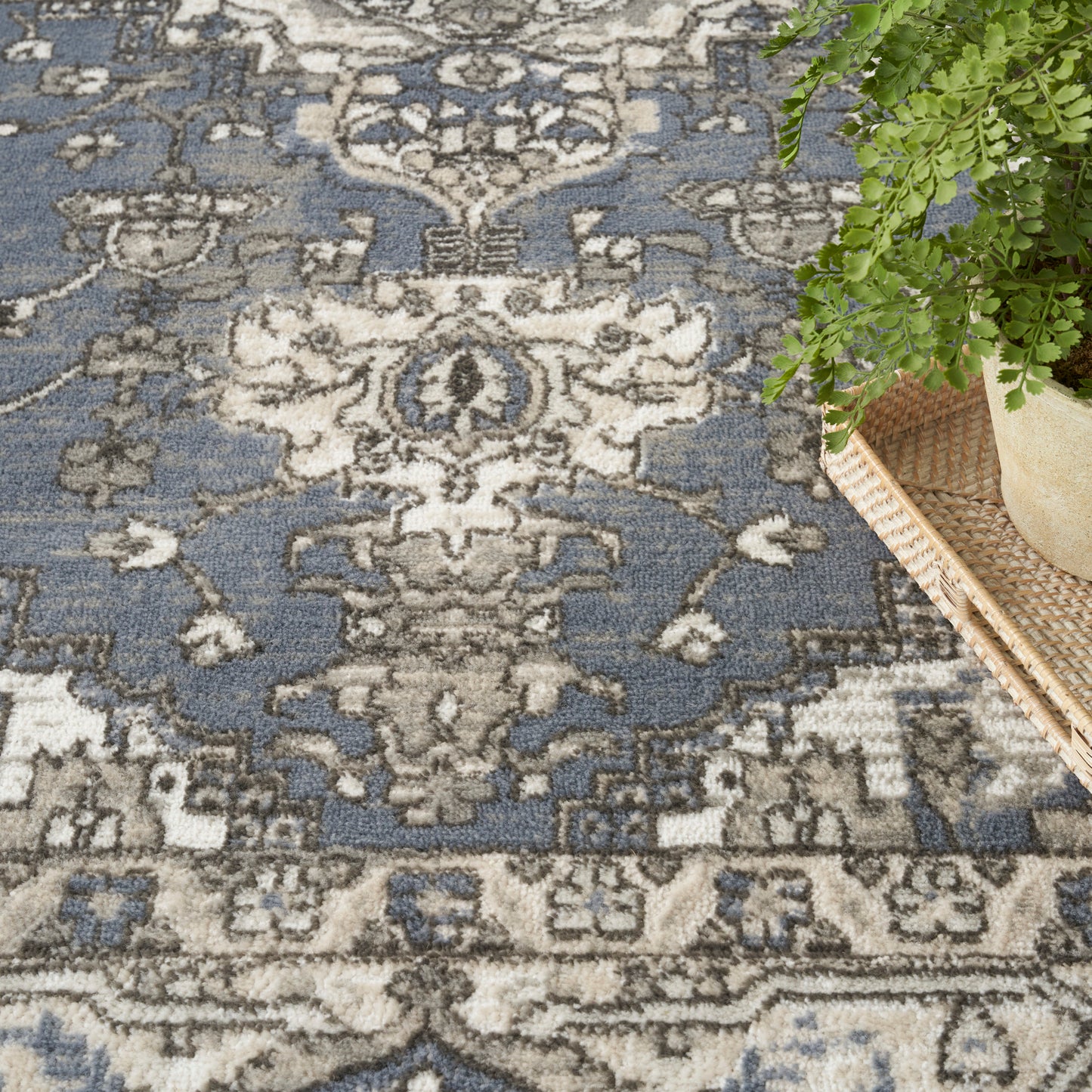 Nourison Quarry 8'10" x 11'10" Blue Vintage Indoor Rug