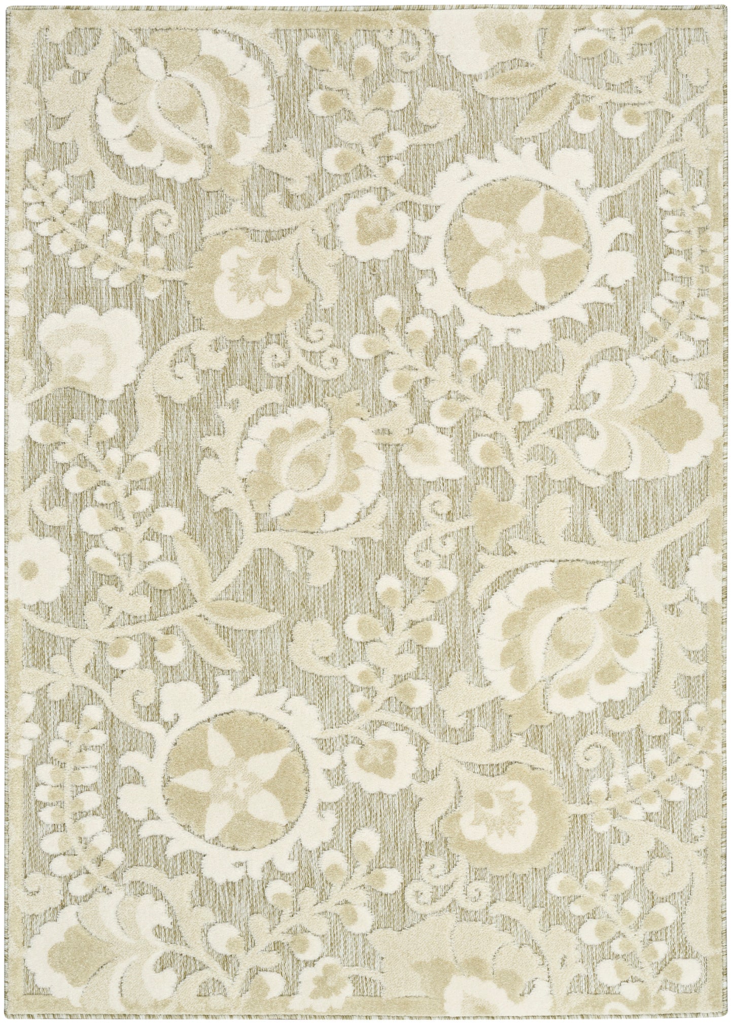 Nourison Aloha 3'6" x 5'6" Ivory Sage Farmhouse Rug