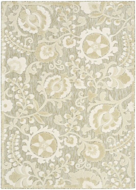 Nourison Aloha 3'6" x 5'6" Ivory Sage Farmhouse Rug