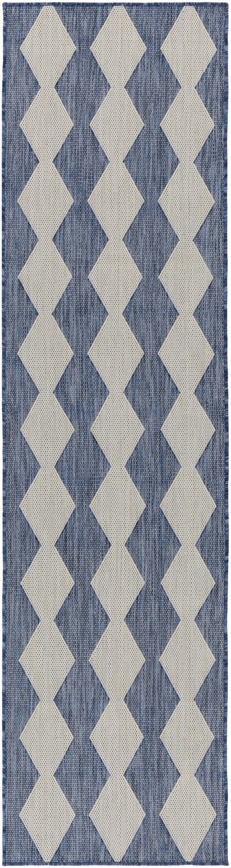 Nourison Positano 2'2" x 8' Navy Blue Modern Rug