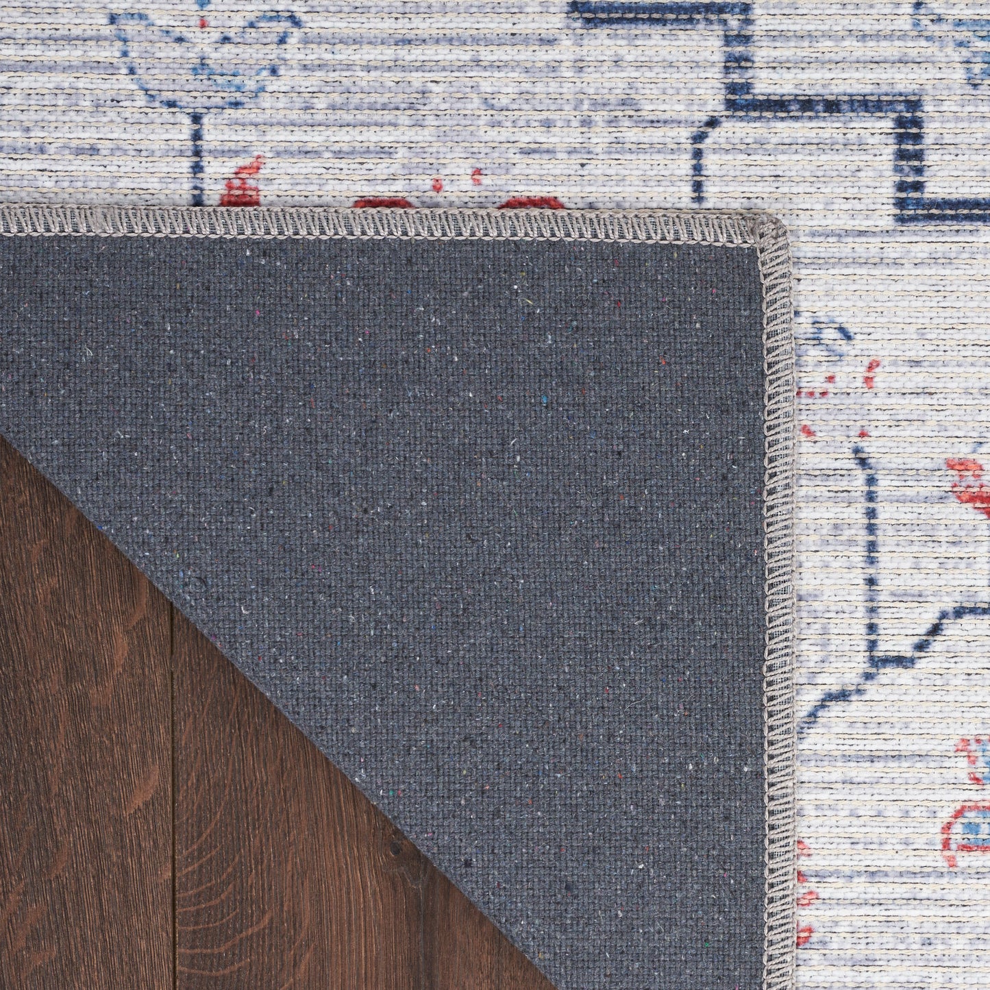 Nourison New Concept Washables 2' x 3'9" Ivory Blue Farmhouse Indoor Rug