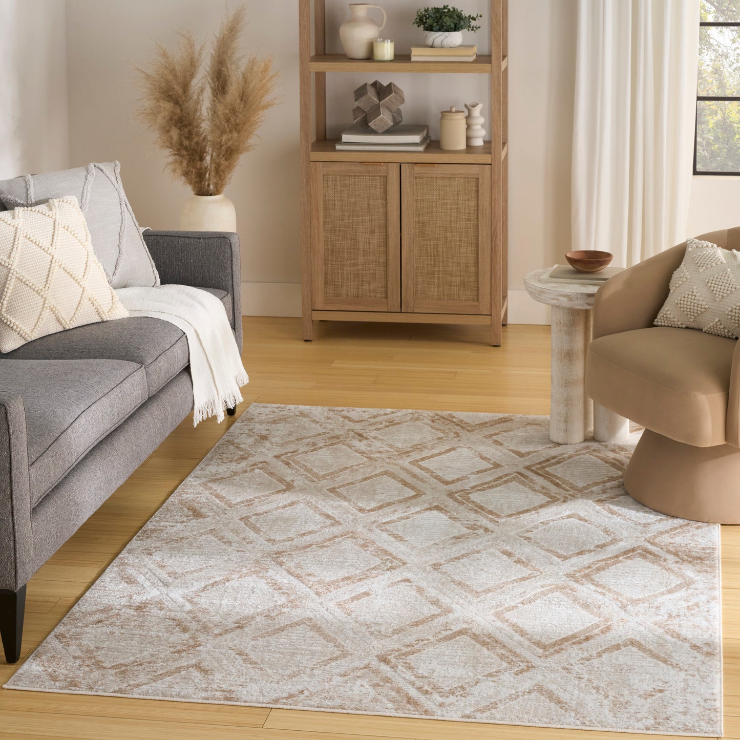 Nourison Dekor 5'3" x 7' Ivory Beige Modern Indoor Rug
