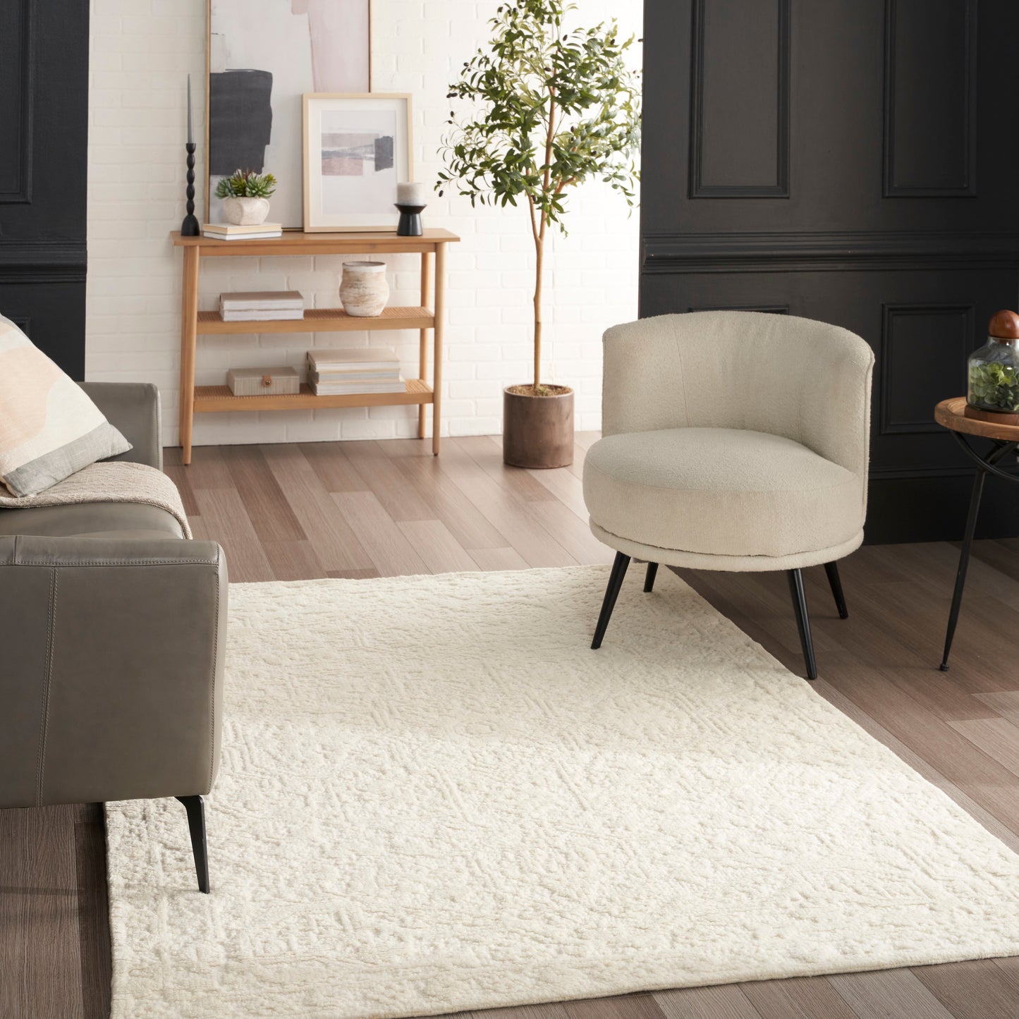 Nourison Blanco 5'3" x 7'5" Ivory Contemporary Indoor Rug