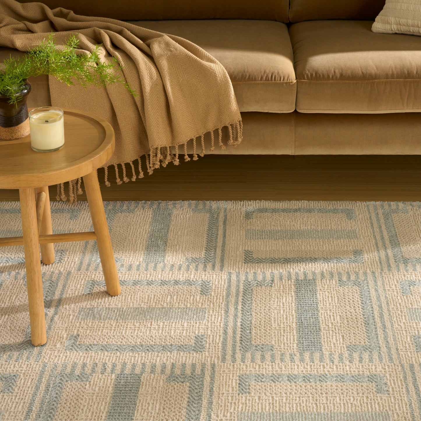 Nourison Nordic 5' x 7' Ivory Blue Modern Indoor Rug