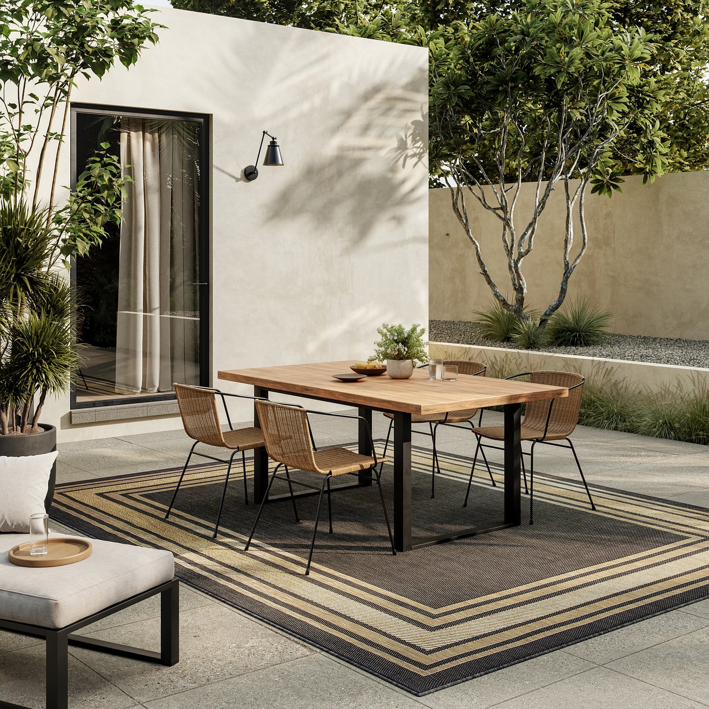 Nourison Horizon Indoor/Outdoor 6' x 9' Charcoal Modern Rug