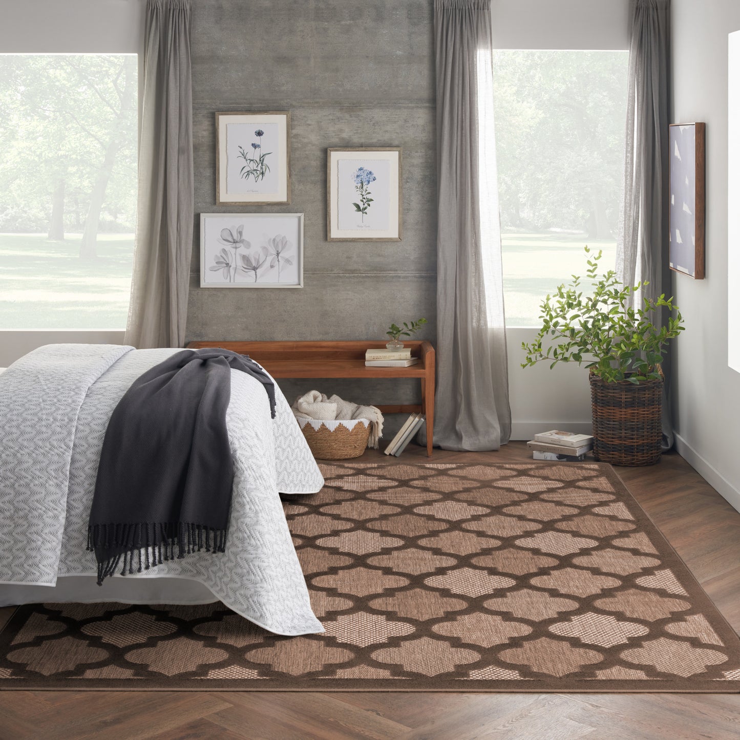 Nourison Easy Care 10' x 14' Brown Modern Rug