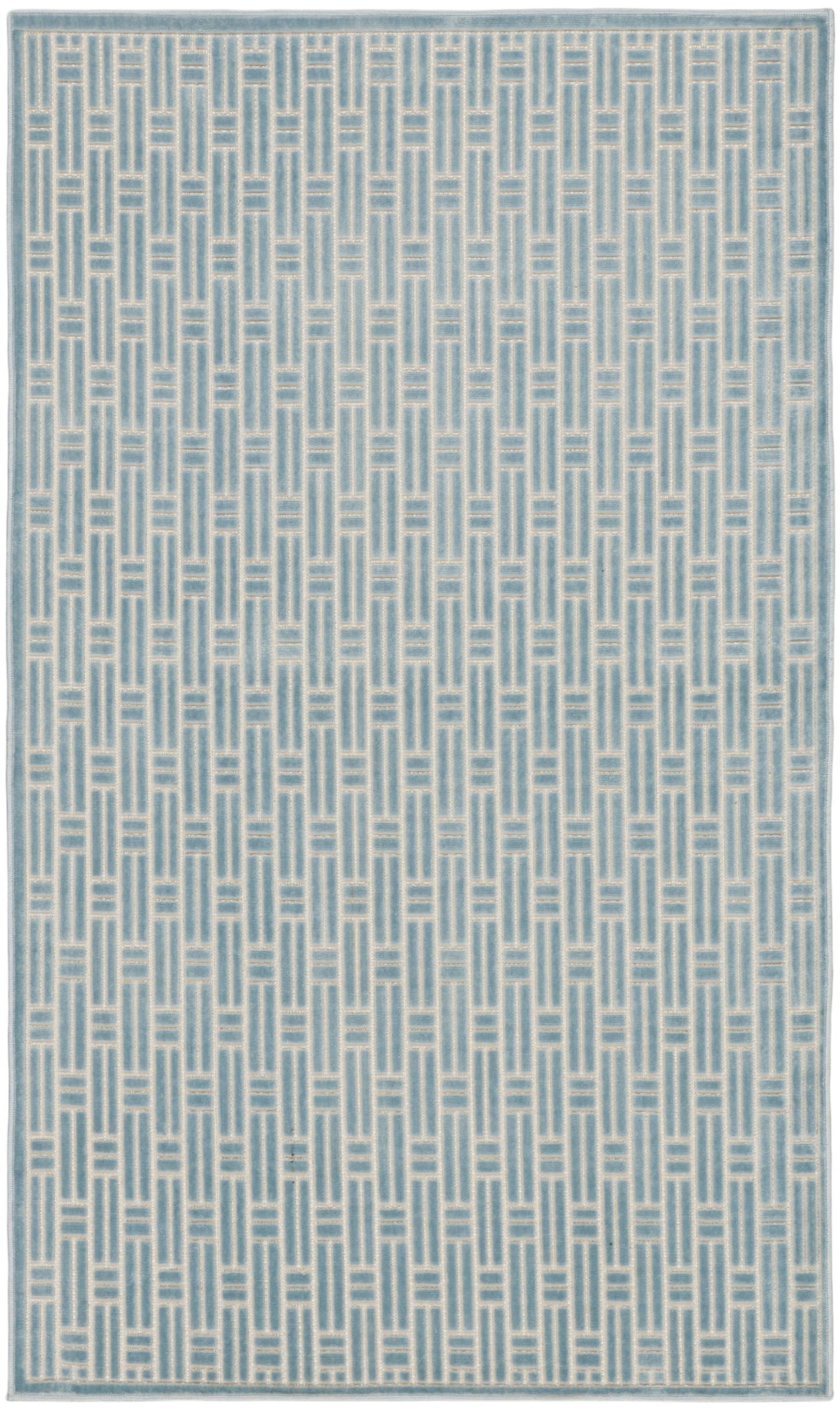 Nourison Washable Charm 2' x 3' Blue Ivory Modern Indoor Rug