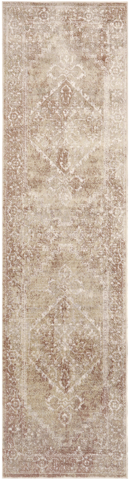 Nourison Astra Machine Washable 2' x 6' Rust Multicolor Vintage Indoor Rug