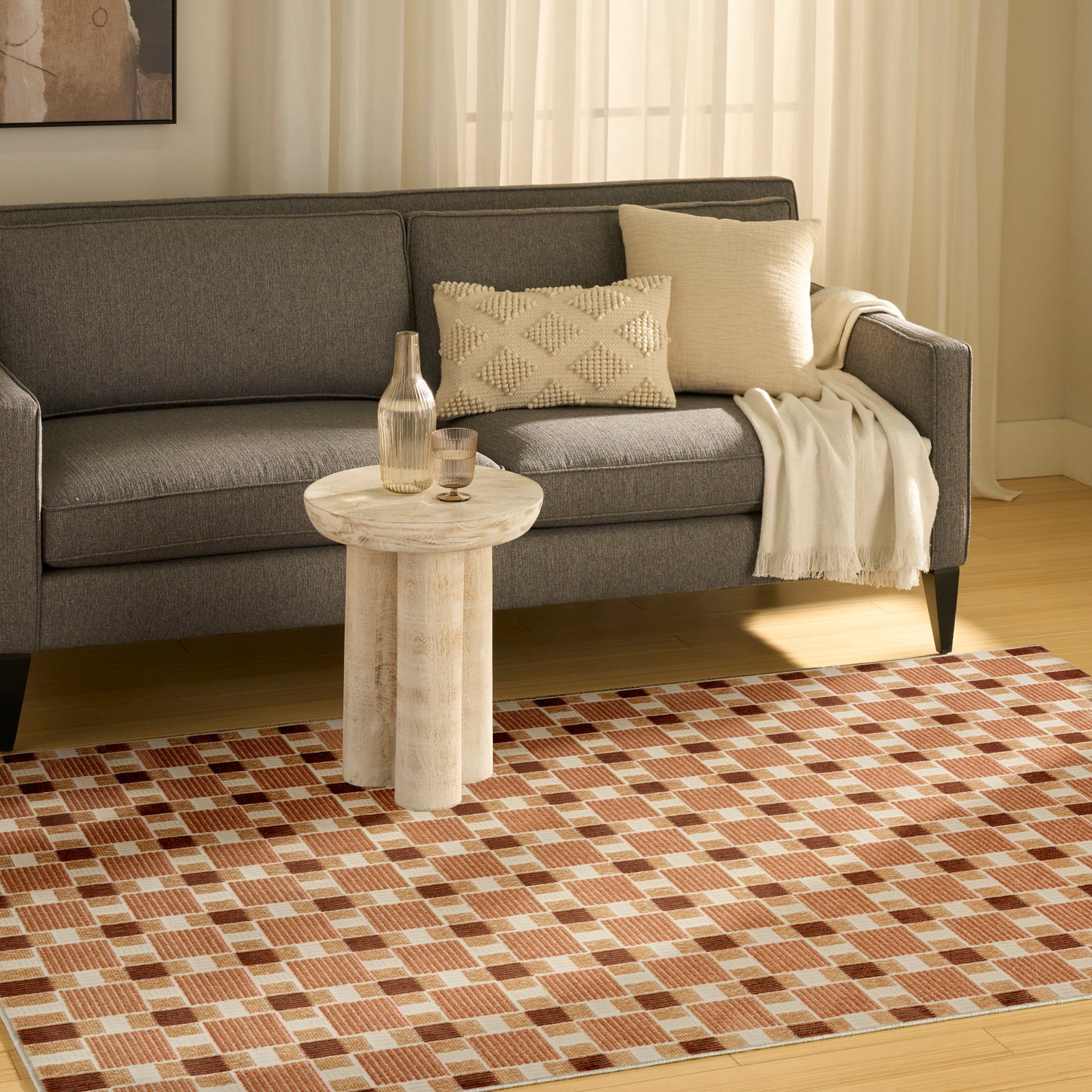 Nourison Nordic 4' x 6' Rust Modern Indoor Rug