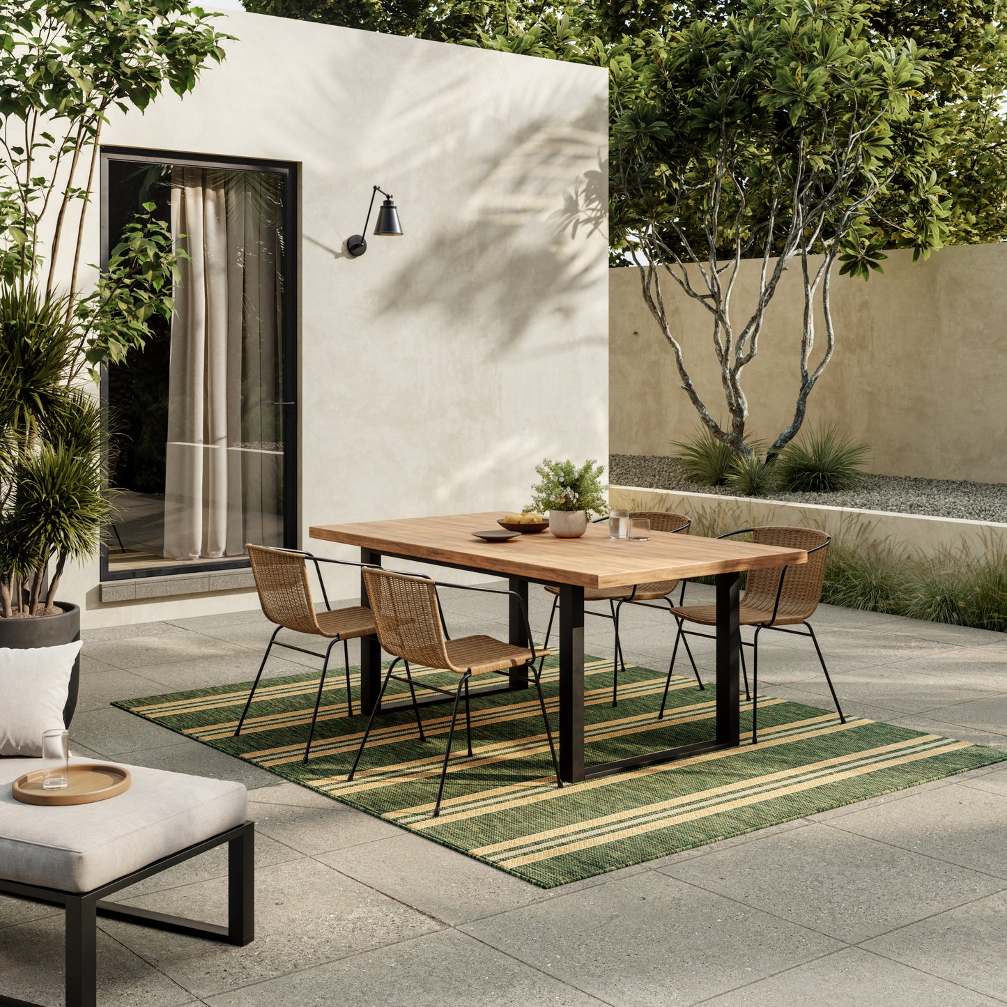 Nourison Horizon Indoor/Outdoor 6' x 9' Green Modern Rug