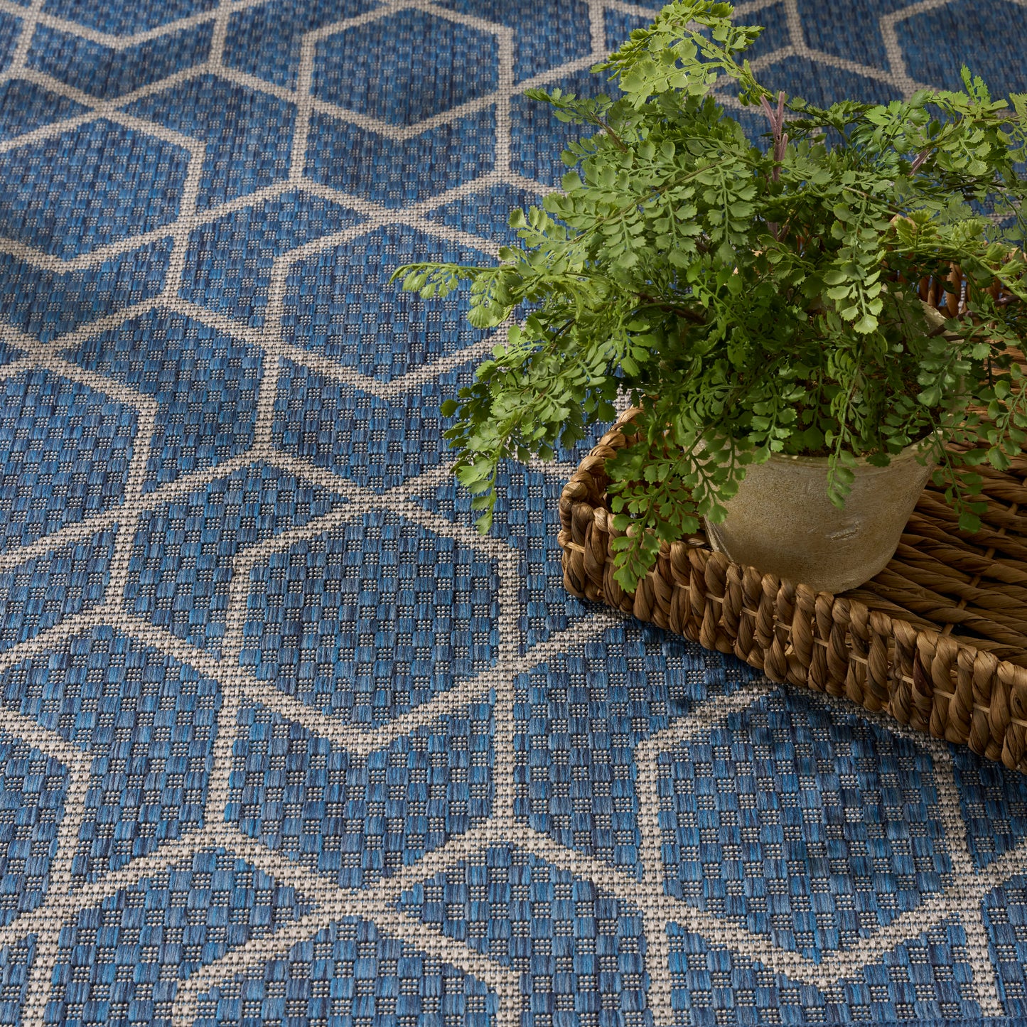 Nourison Horizon Indoor/Outdoor 8' x 10' Denim Modern Rug