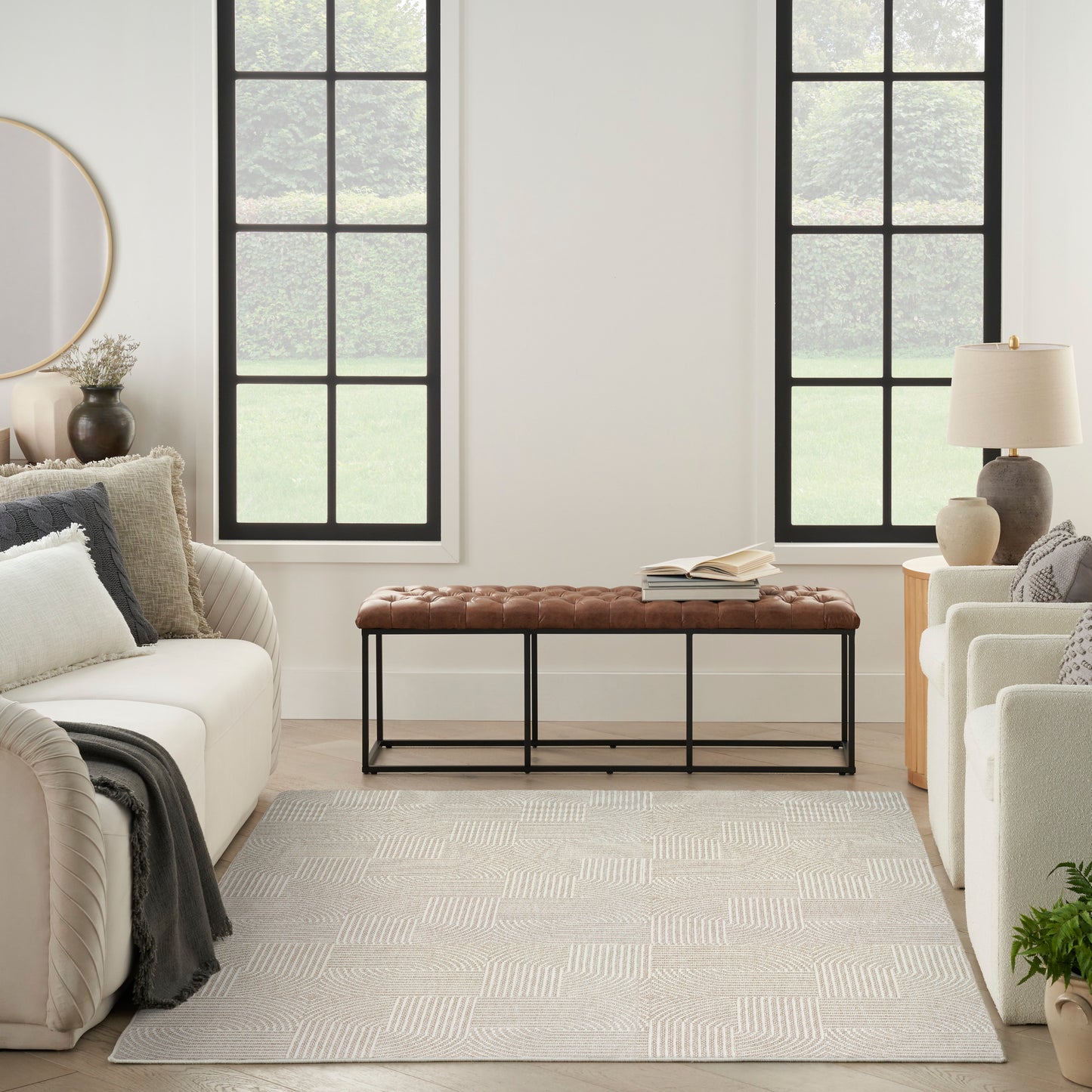 Nourison Natural Texture 7'10" x 9'10" Beige Ivory Modern Indoor Rug