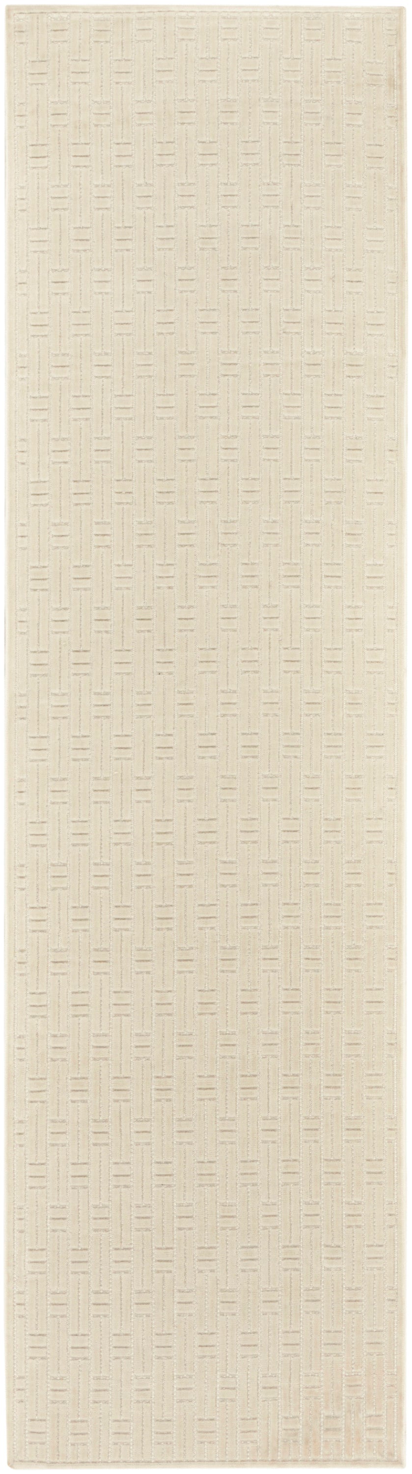 Nourison Washable Charm 2'2" x 8' Ivory Modern Indoor Rug