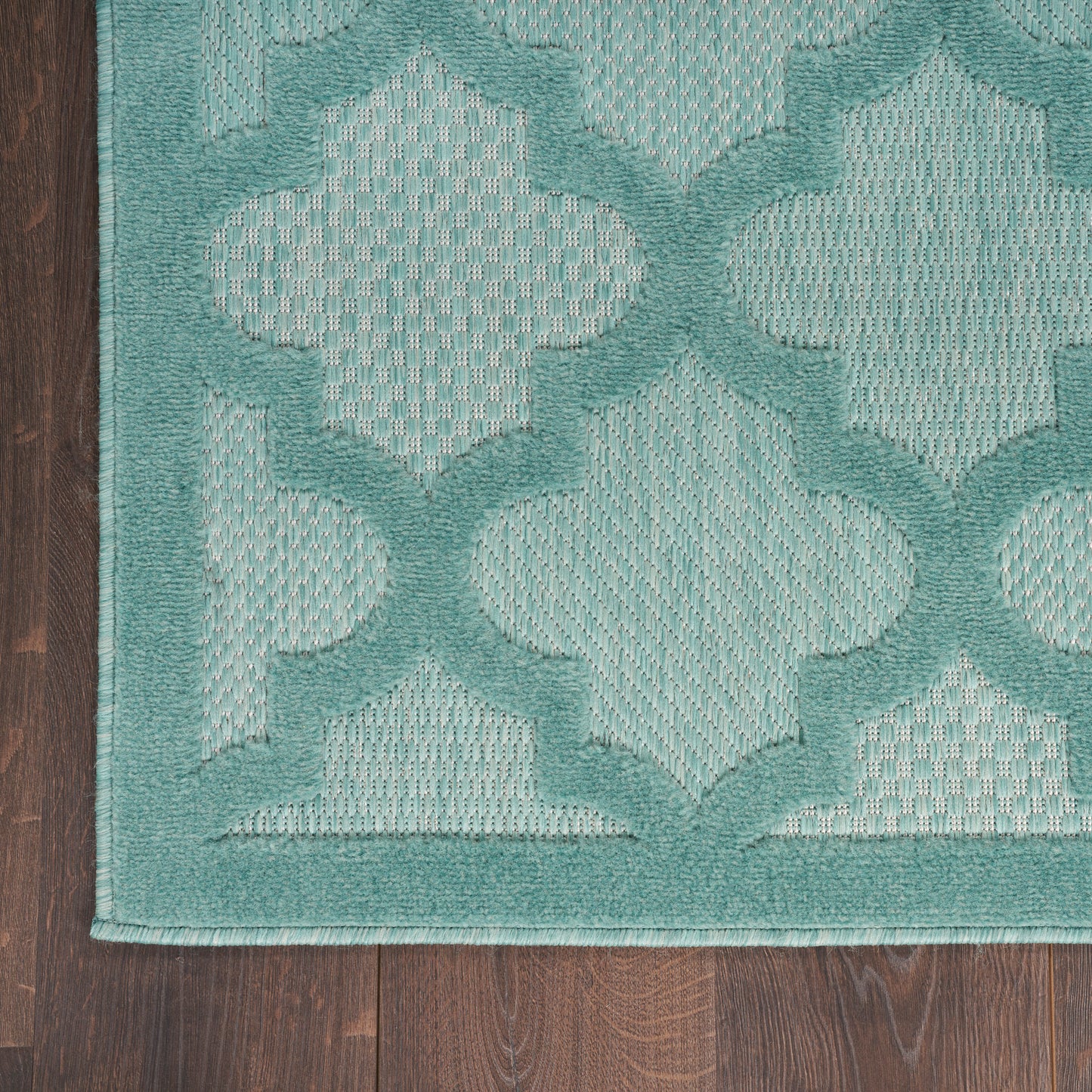 Nourison Easy Care 9' x 12' Aqua Teal Modern Rug
