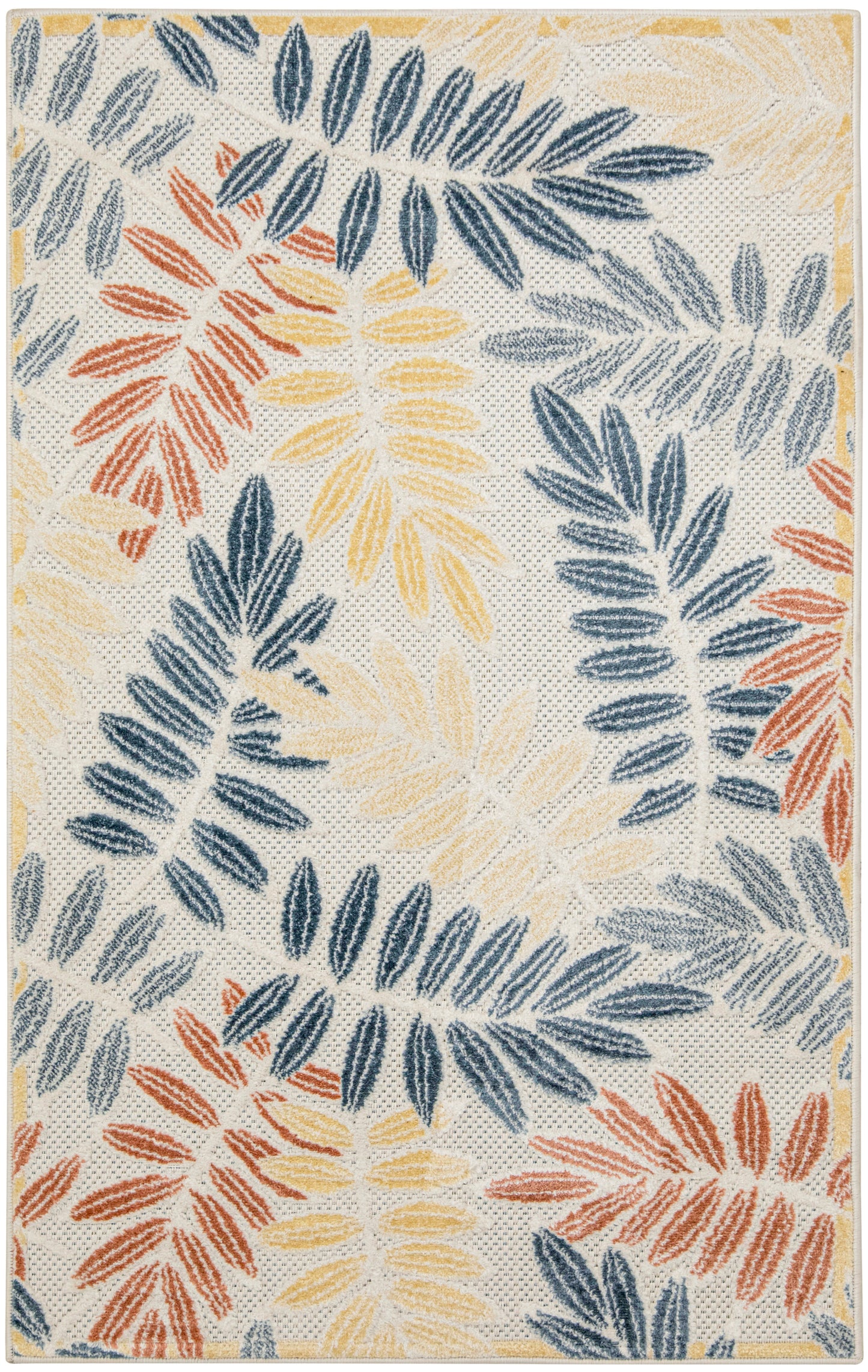 Nourison Aloha 2'8" x 4' Ivory Blue Modern Rug